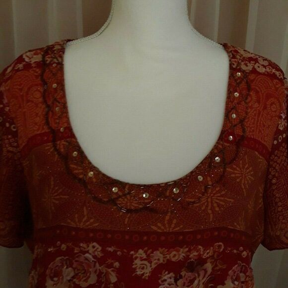 JL Studio Womens Orange Rust Gold Multicolor Dress - Picture 7 of 7